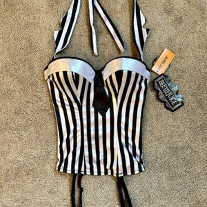 Beetlejuice Striped Bustier Small